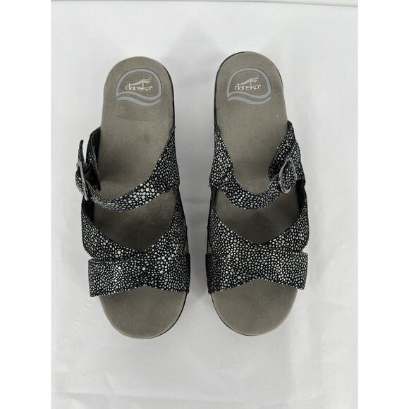 Dansko Sophie Spotted Glitter Sandals Clog Platform Heel Size 38 US 7.5-8 - Picture 3 of 10